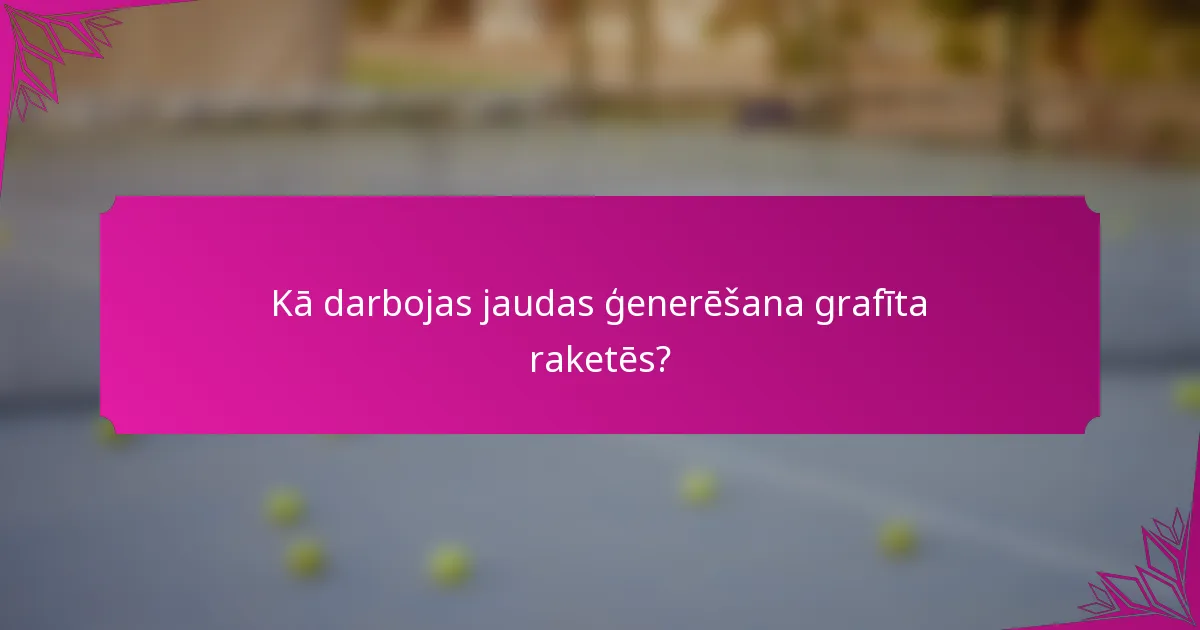 Kā darbojas jaudas ģenerēšana grafīta raketēs?