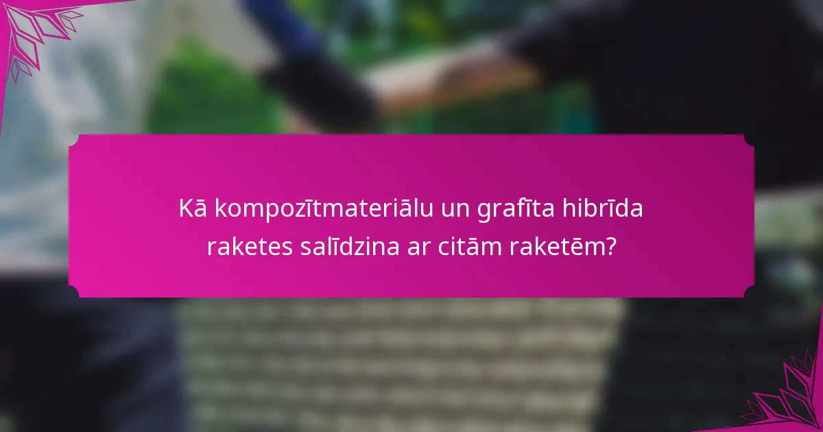 Kā kompozītmateriālu un grafīta hibrīda raketes salīdzina ar citām raketēm?
