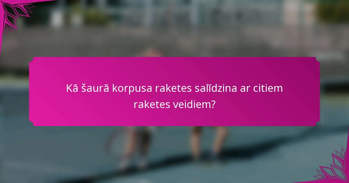 Kā šaurā korpusa raketes salīdzina ar citiem raketes veidiem?