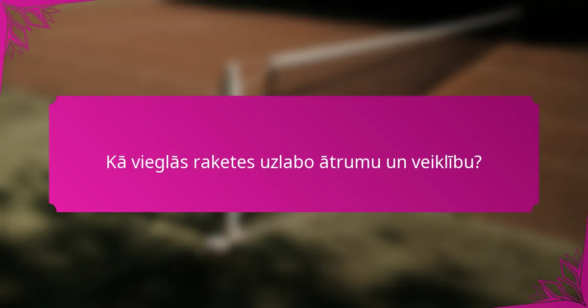 Kā vieglās raketes uzlabo ātrumu un veiklību?