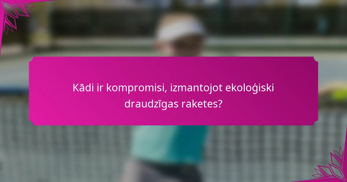 Kādi ir kompromisi, izmantojot ekoloģiski draudzīgas raketes?