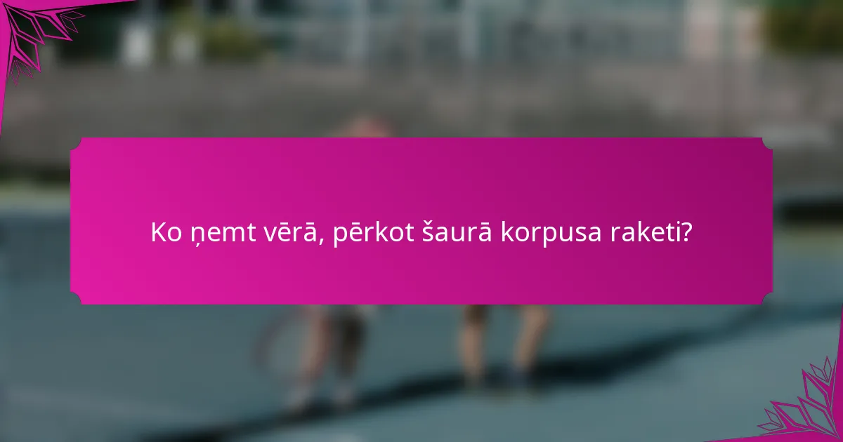 Ko ņemt vērā, pērkot šaurā korpusa raketi?