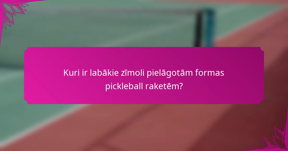 Kuri ir labākie zīmoli pielāgotām formas pickleball raketēm?